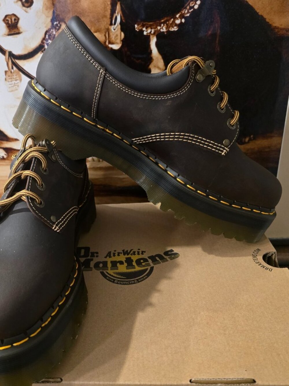 Dr. Martens 8053 Arc Crazy Horse Leather Platform Casual Shoes 31126201 Mens 13